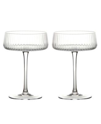 Empire Clear Champagne Coupes, Set of 2