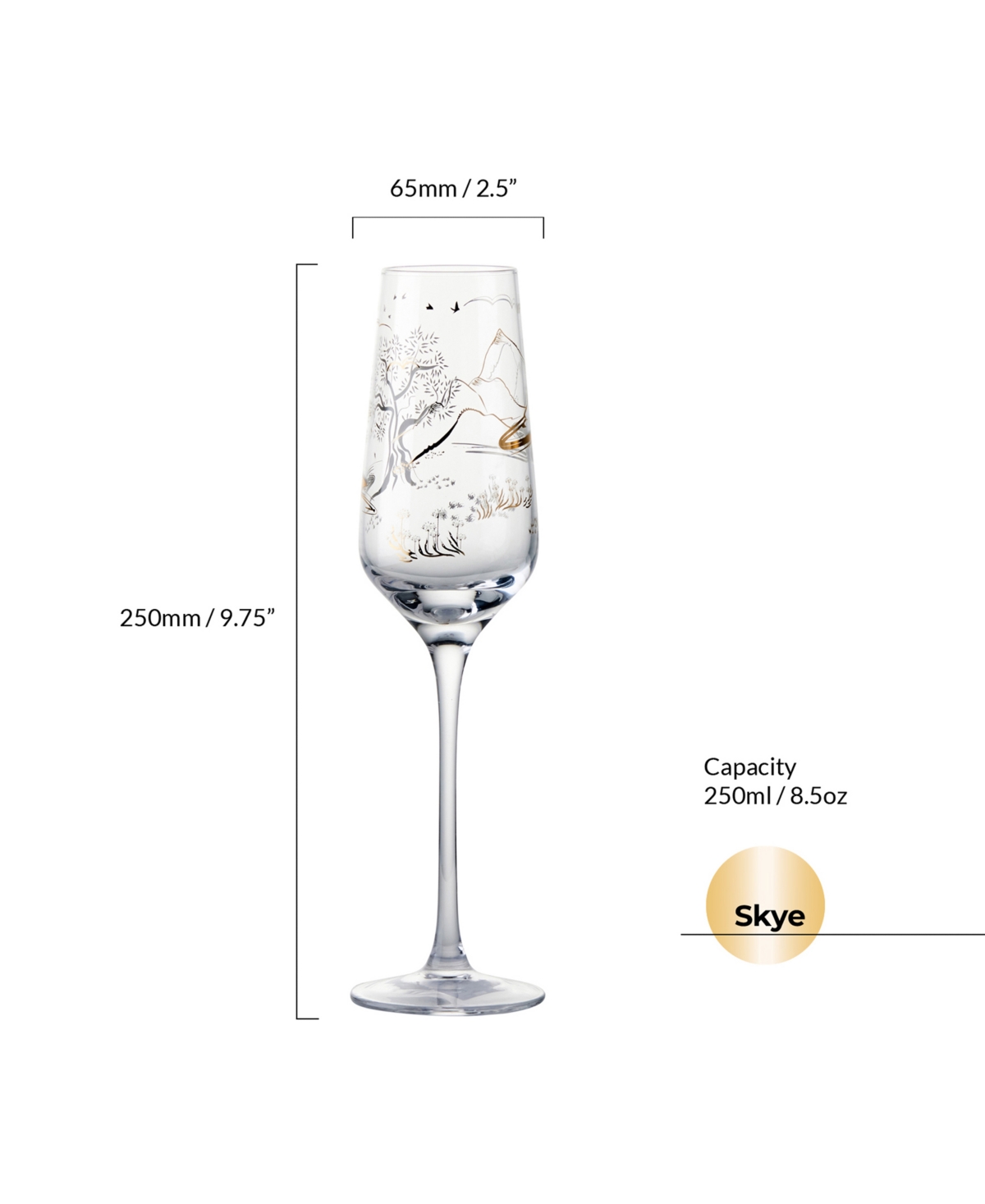 Anton Studio Designs Skye Champagne Flutes, Set Of 2 In Gold