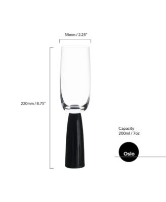Oslo Champagne Flutes Black, Set of 2