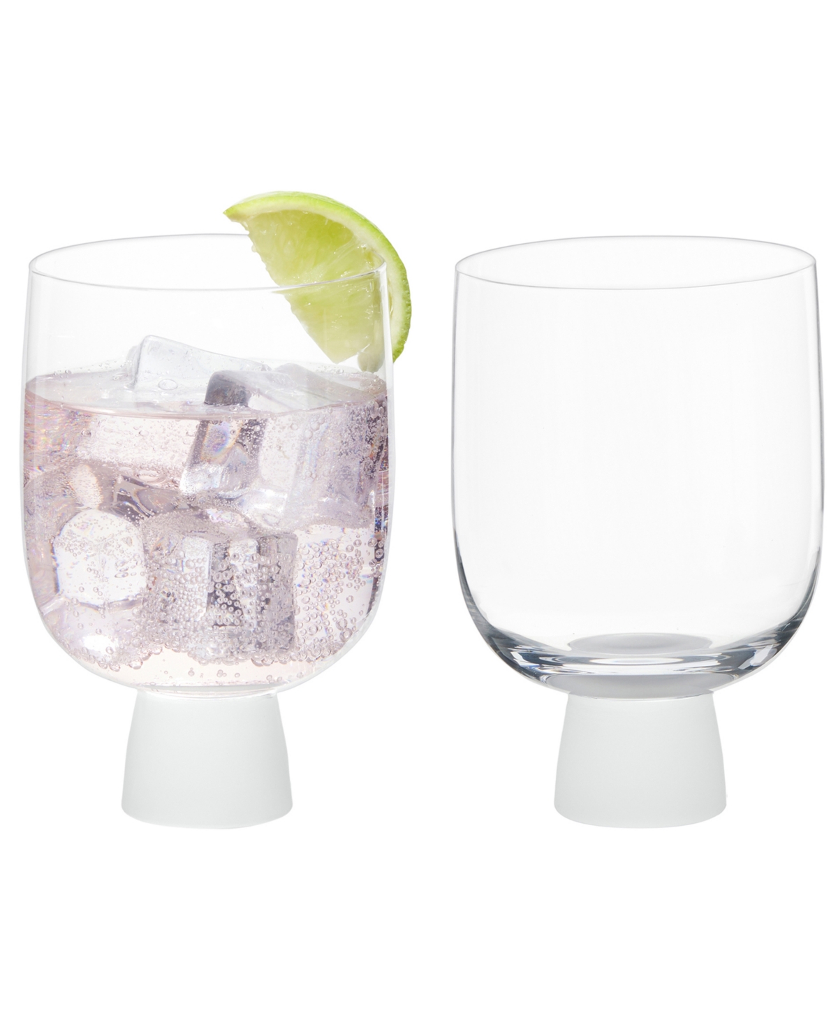 Anton Studio Designs Oslo Double Old Fashioned Tumblers Frost, Set Of 2 In Clear