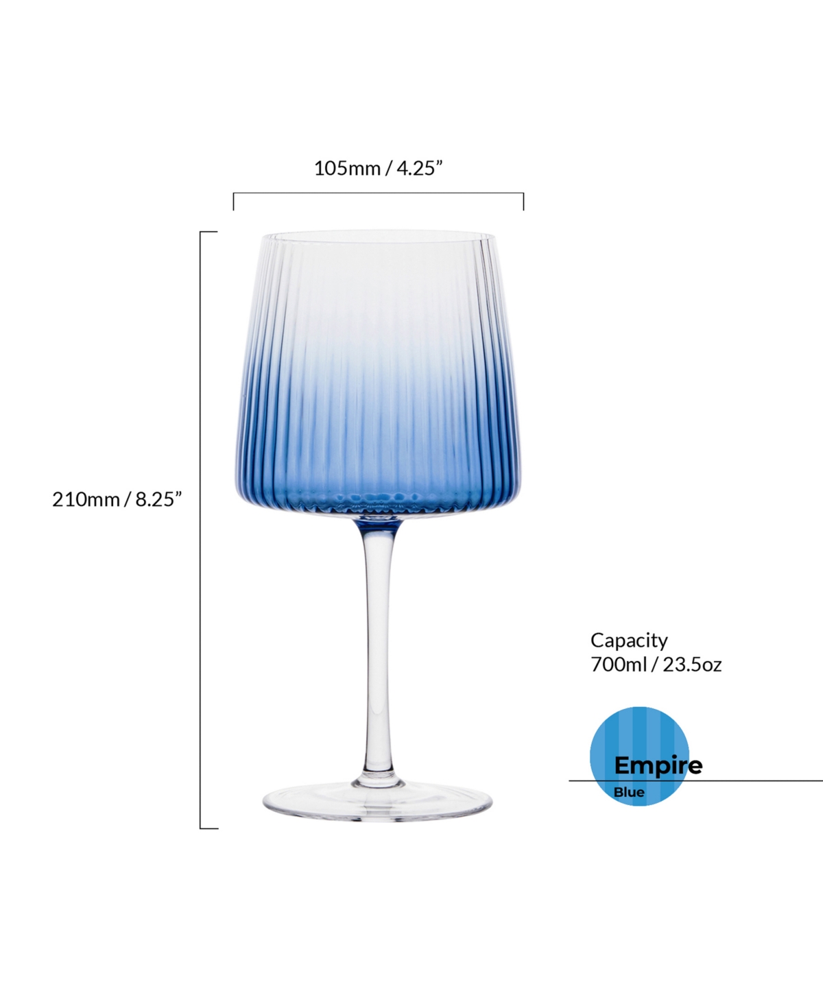 Anton Studio Designs Empire Blue Gin Glasses, Set Of 2 In Blue