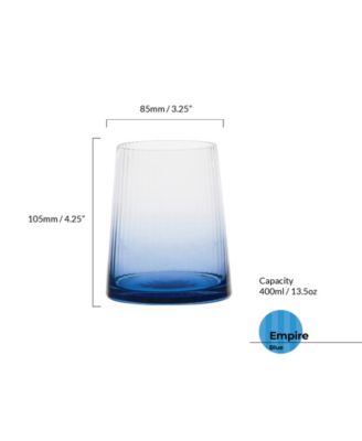 Empire Blue Double Old Fashioned Tumblers, Set of 2