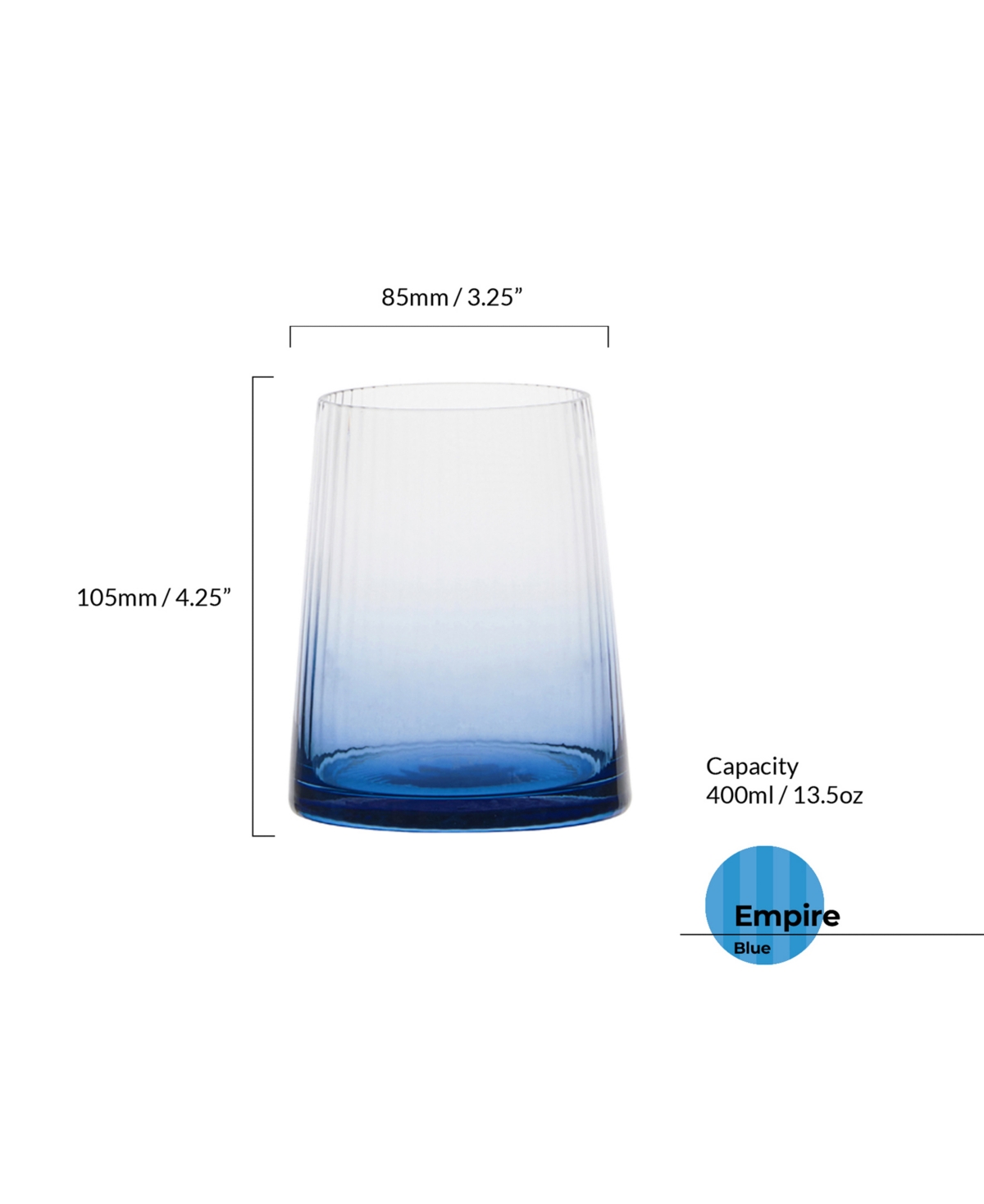 Anton Studio Designs Empire Blue Double Old Fashioned Tumblers, Set Of 2 In Blue