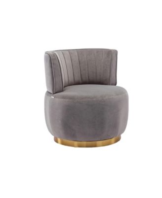 Streamdale Velvet Swivel Barrel Chairs for Living Room or Office