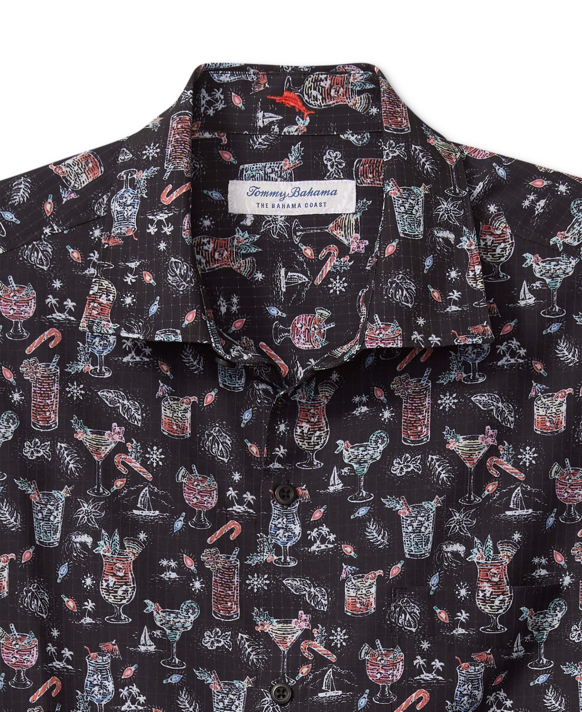 Tommy Bahama Men's Bahama Coast Short Sleeve Button-Front Boozy Night Print Shirt