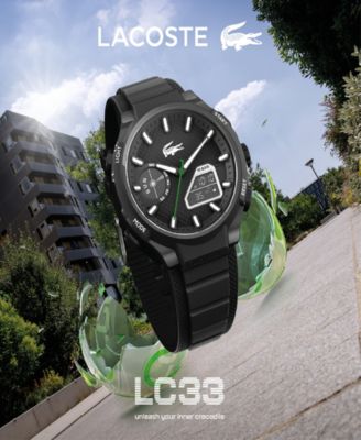 Men's LC33 Black Silicone Strap Watch 45mm