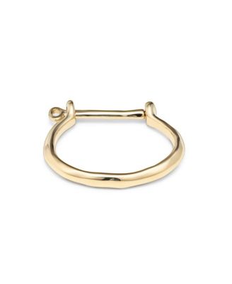 Sterling Silver and 18k Gold Plated Shackle-Shaped Clasp Bracelet