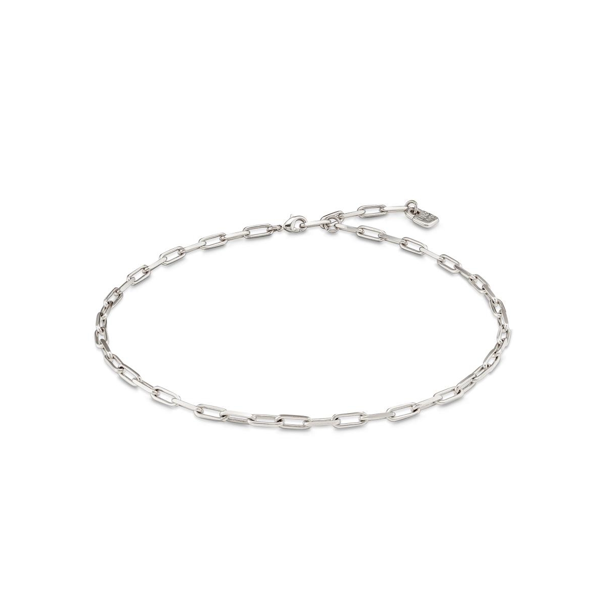Unode50 Metal Alloy Short Elongated Links Chain In Silver