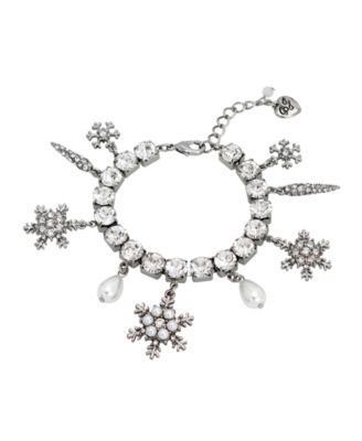 Betsey Johnson Faux Stone Snowflake Charm Bracelet - Macy display picture 3