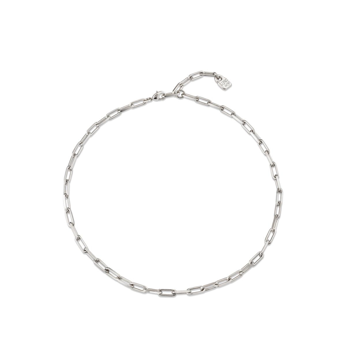 Unode50 Metal Alloy Short Elongated Links Chain In Silver