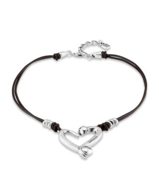 Sterling Silver-Plated Metal Alloy and Medium Heart Necklace