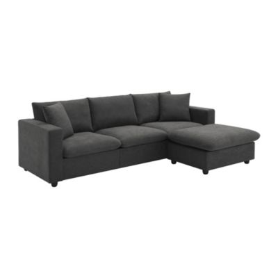 Modern L-Shaped Sectional Sofa (4-Seat) with Pillows