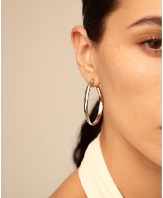 Metal Clad Open Hoop Earrings