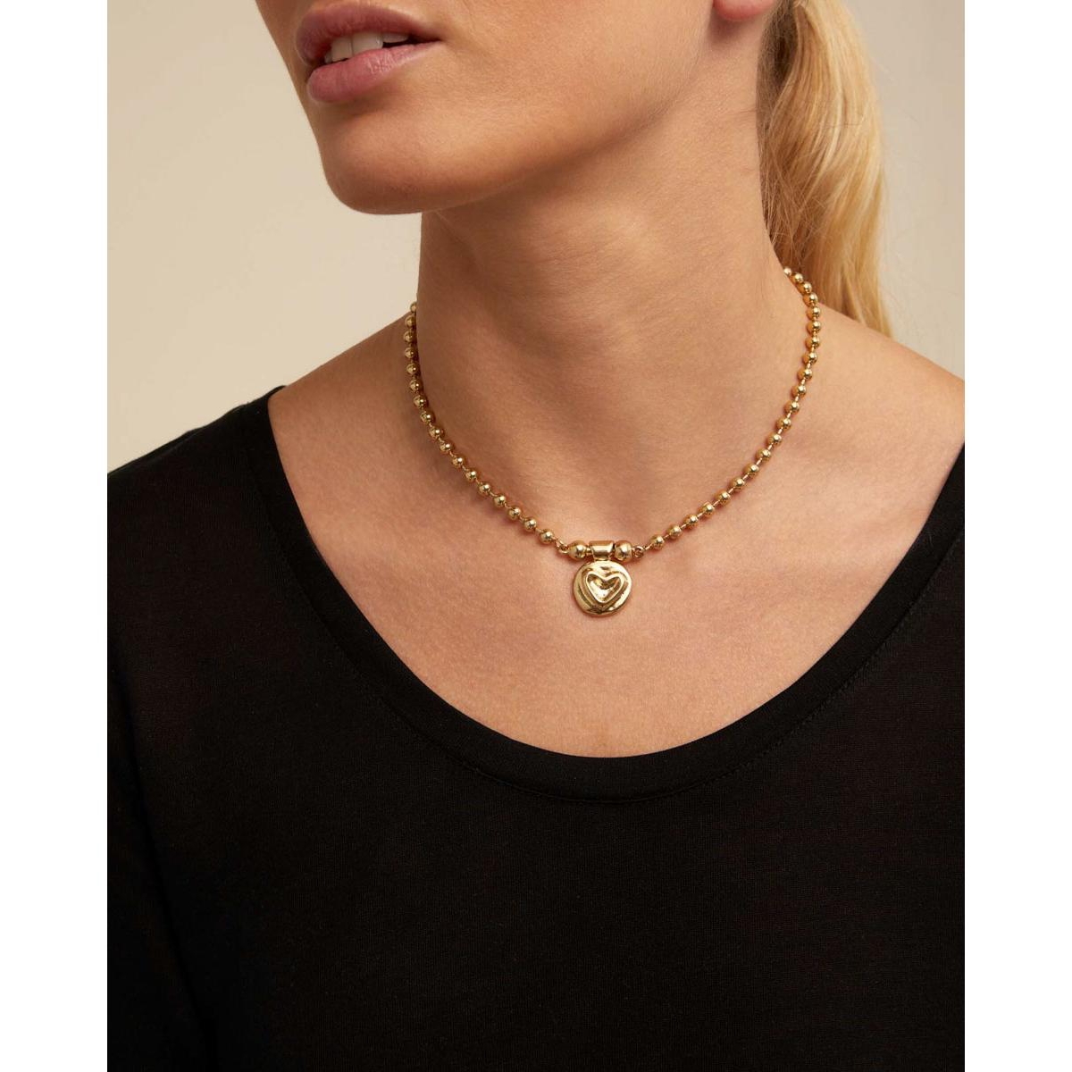 Unode50 18k Gold Plated Cylindrical Charm Necklace In Gold