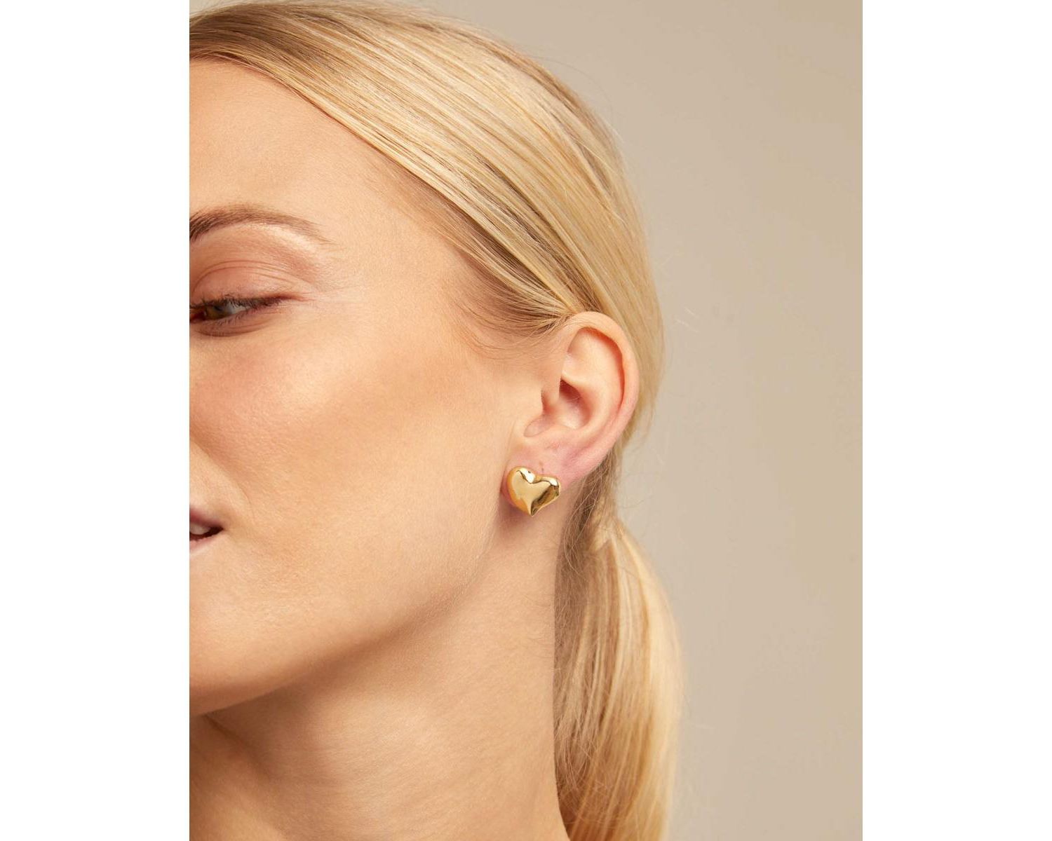Medium Heart Shaped Metal Alloy Earring