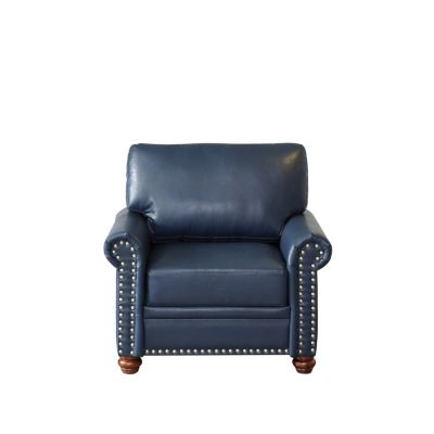 Navy Blue Faux Leather Sofa Chair