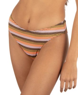 Juniors' Sunset Stripe Mid-Rise Cheeky Bottoms