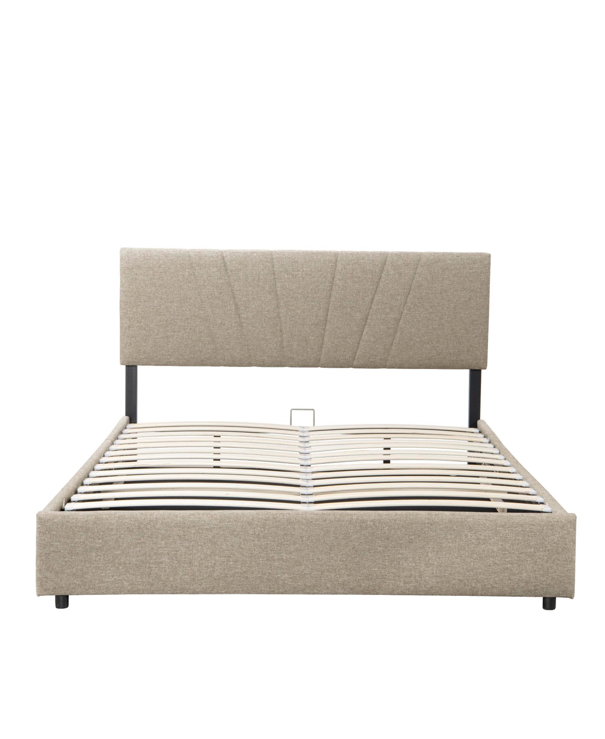 Streamdale Furniture Upholstered Platform Bed with Lifting Storage, Size Bed Frame with Storage and Tufted Headboard, Wooden Platfor