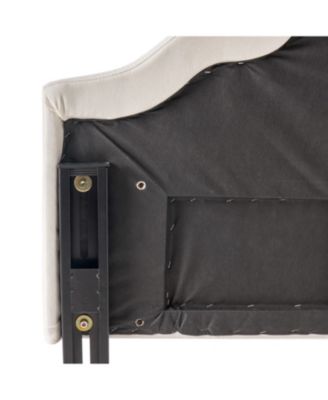 Streamdale Contemporary Button-Tufted Upholstered Headboard with Nailhead Accents