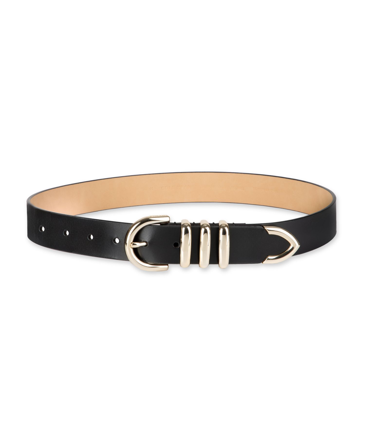 Women's Modern Triple Keeper Beveled Edge Leather Belt