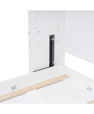 Streamdale Full Size Murphy Bed Wall Bed with Top Cabinets, Gray