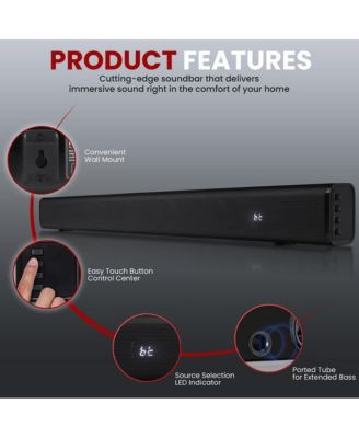 Wave Base Wireless Bluetooth Streaming Tabletop Soundbar, Digital Speaker System with Remote Control and HDMI (ARC)