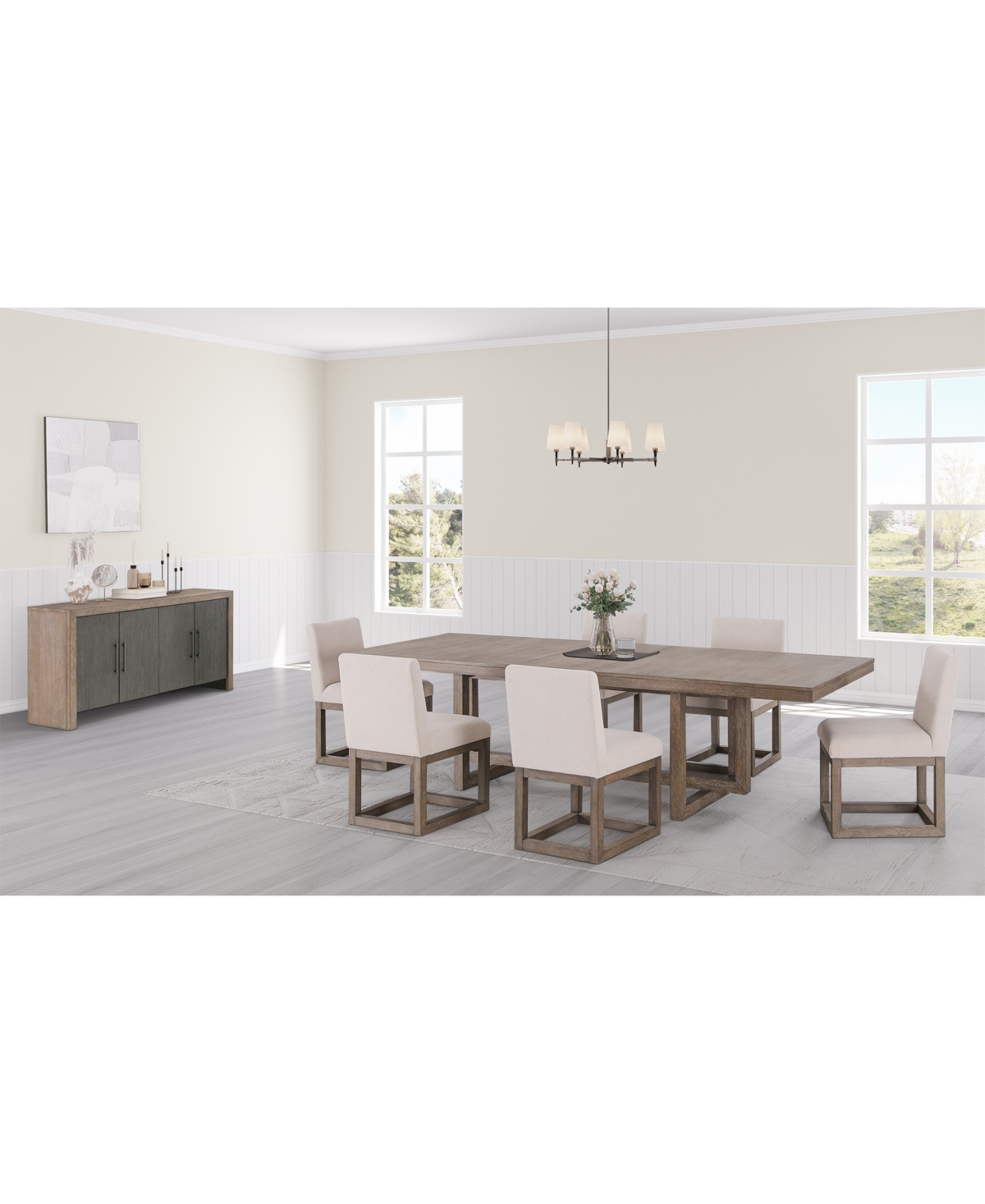 Macy's Portmore 7 Pc Rectangular Set (table & 6 Side Chairs), Created For  In Brown