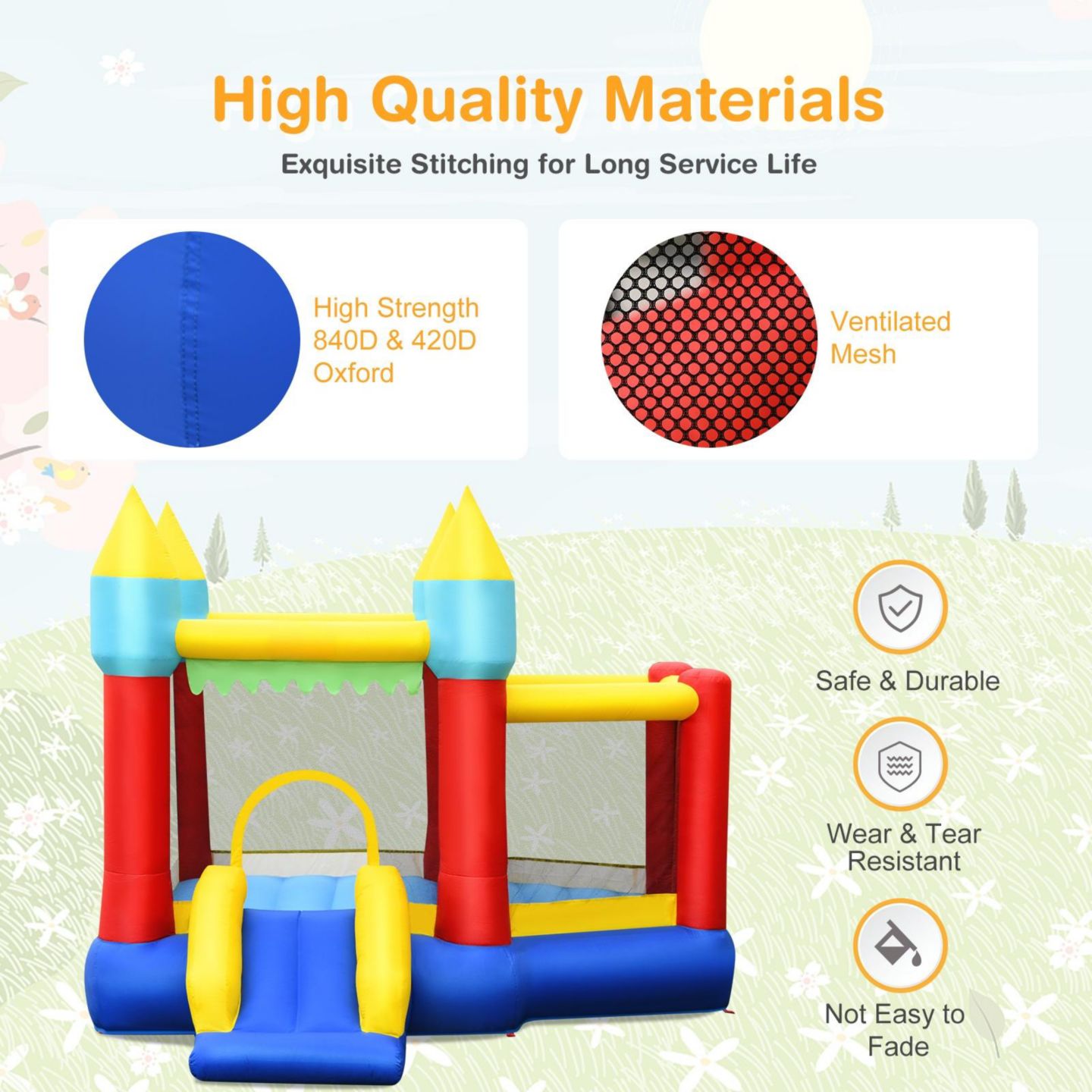 Детская игрушка GOUUN Inflatable Bounce Slide Jumping Castle Without Blower — фото 5