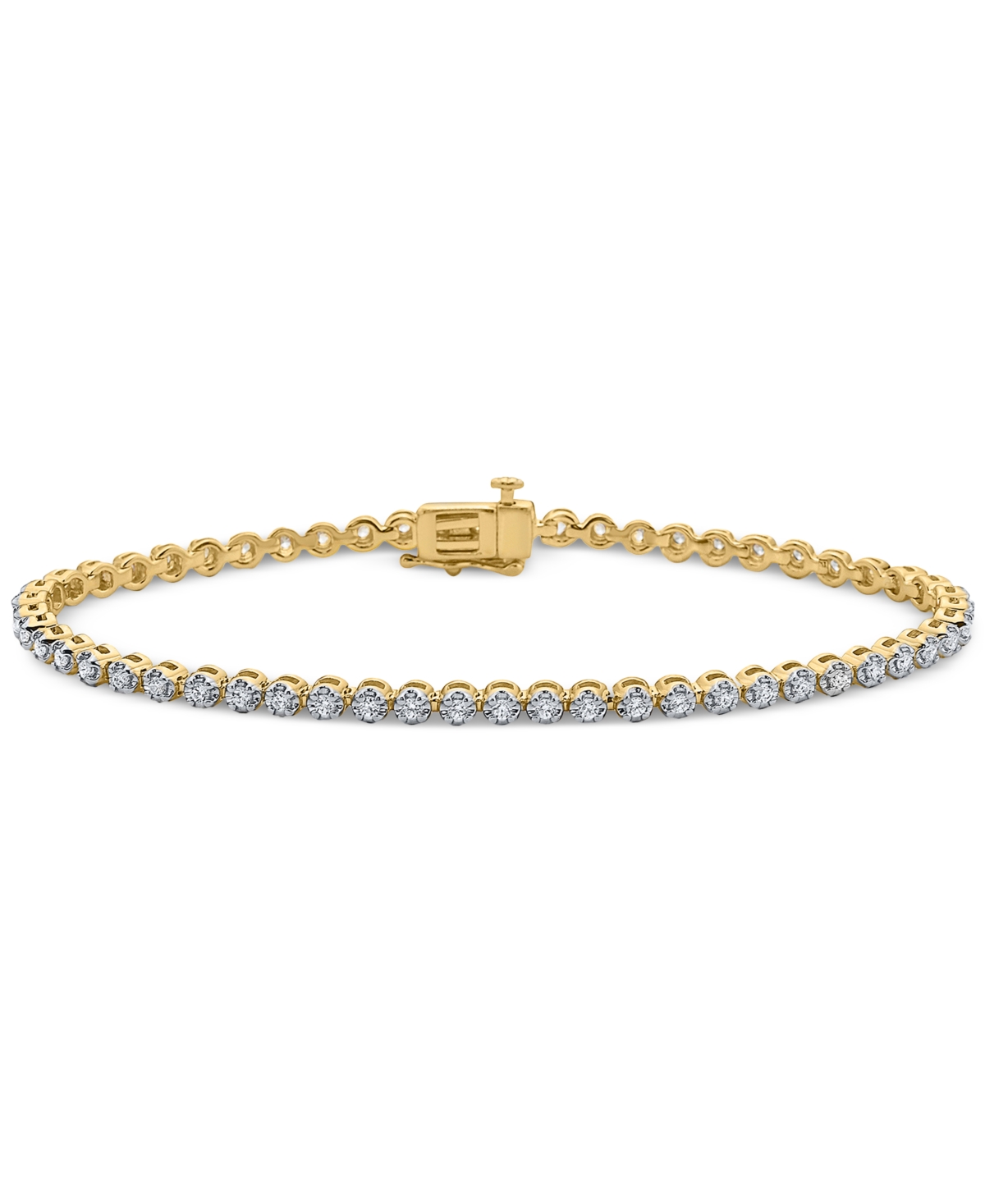 Macy's Diamond Tennis Bracelet (1 Ct. T.w.) In 10k Yellow Gold In Yellow Gold