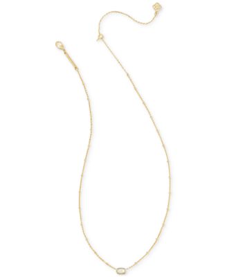 Gold-Tone Mini Elisa Enamel Frame Short Pendant Necklace, 15" + 4" extender