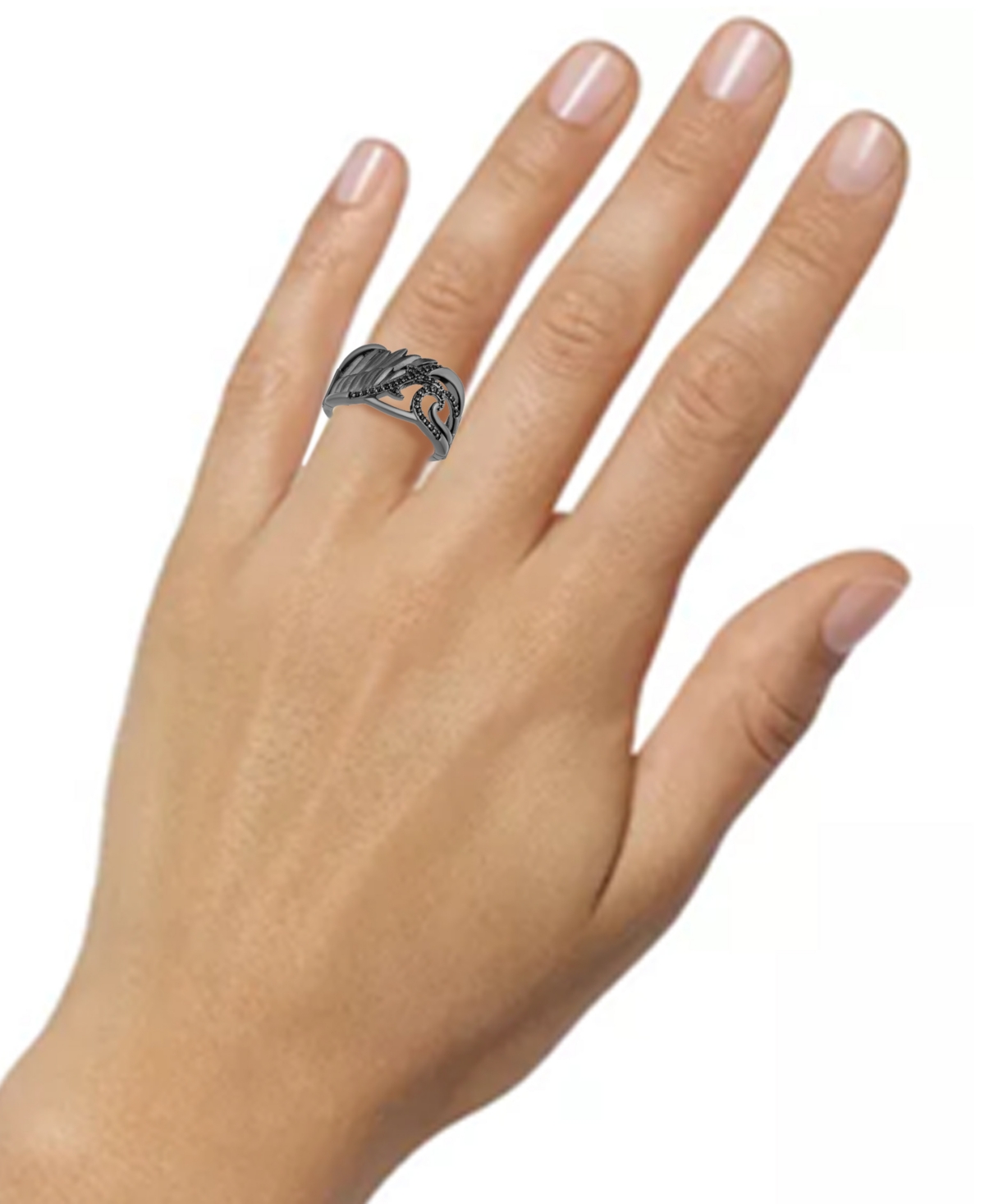 Disney Enchanted Vault Black Diamond Maleficent Ring (1/6 Ct. T.w.) In Black Rhodium-plated Sterling Sliver In Black Rhodium-plated Sterling Silver