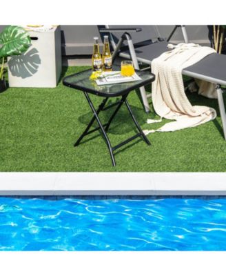 18 Inch Square Patio Bistro Table with Rustproof Frame