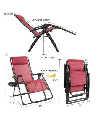 SUGIFT Oversize Lounge Chair with Cup Holder of Heavy Duty for outdoor