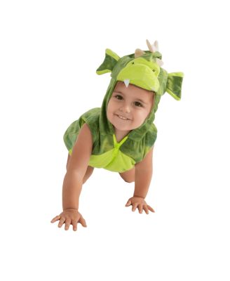 Green Dragon Hooded Romper Costume - Infants Boys