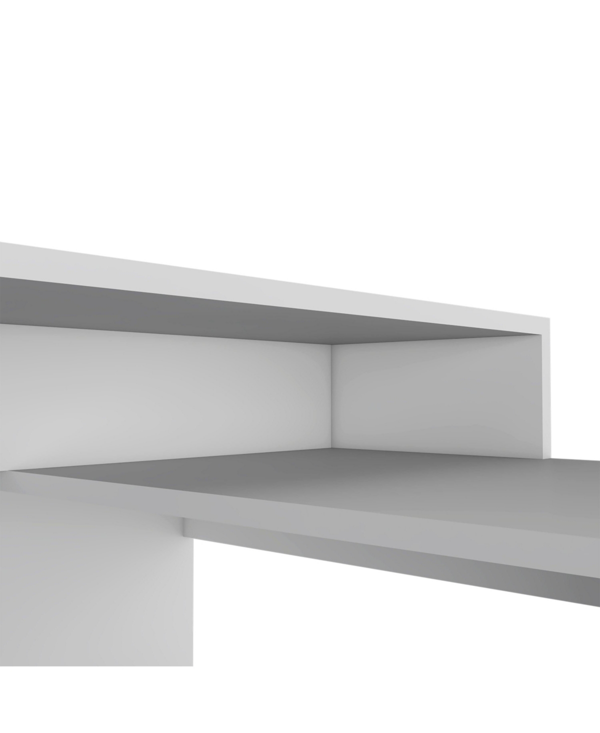 Depot E-Shop Boston L-Shaped Desk, Single Door Cabinet, Two Open Shelves, Two Interior Shelves, Light Oak