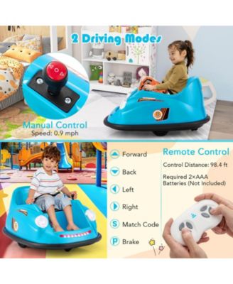 Ride on Bumper Car for Kids with Remote Control 360 Degree Spin LED Light