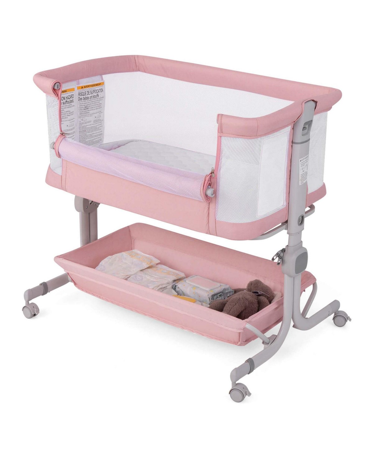 Детские Costway Baby Bassinet Bedside Sleeper with6-Level Adjustable Height — фото 1