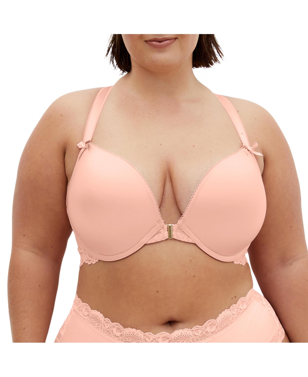 Plus Size Adore Luxe Racerback Push Up Bra - Blush