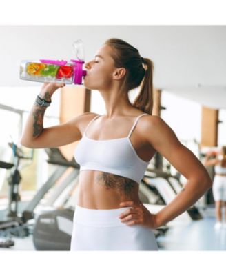 34oz Leakproof Fruit Infuser Water Bottle with Full Length Infusion Rod