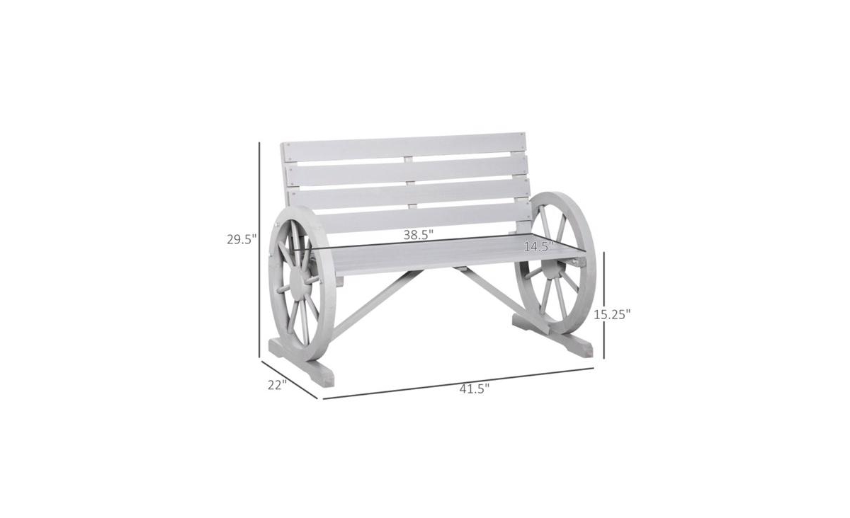 Slickblue Sturdy Fir Wood Garden Chair – Light Grey with Wheel Design, 550 lbs. Capacity