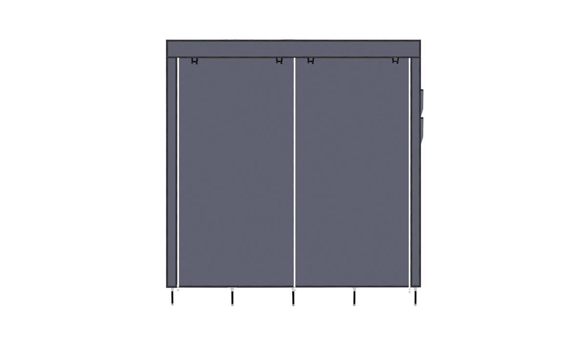 Slickblue Portable Wardrobe Storage Rack with 12 Shelves and 4 Side Pockets for Organized Clothes Storage