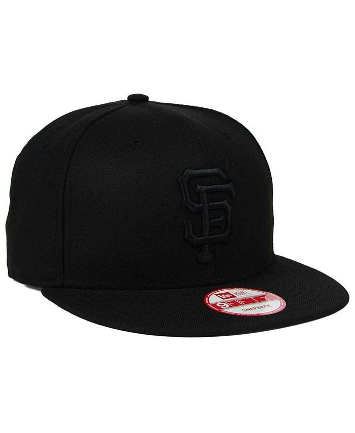 New Era San Francisco Giants Black on Black 9FIFTY Snapback Cap - Macy's