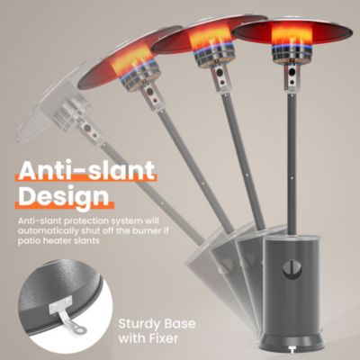 48000 BTU Gray Propane Patio Heater with Cover