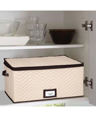 Wine Glass Storage Box with Dividers and 5&amp;quot;W cells - Holds 12 Wine Glasses up to 10&amp;quot; Tall