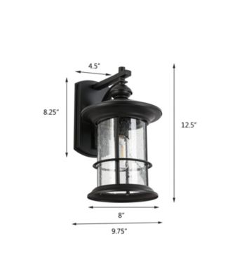 1 Waterproof Outdoor Wall Light, Clear Glass Sheet Outdoor Wall Light, Matte Black