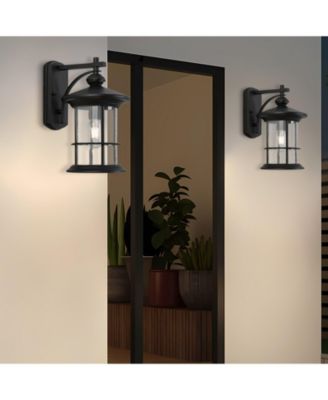 1 Waterproof Outdoor Wall Light, Clear Glass Sheet Outdoor Wall Light, Matte Black