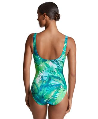 Ralph Lauren SWIMSUITS ワンピース水着 ゴールドアクセント Lauren Ralph Lauren Beach Club Solids Strappy Plunge One