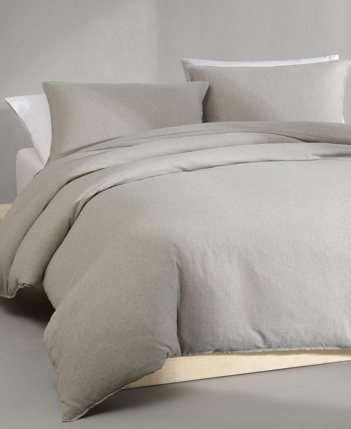 Calvin Klein Melange Flannel 3-pc. Duvet Cover Set, King In Natural