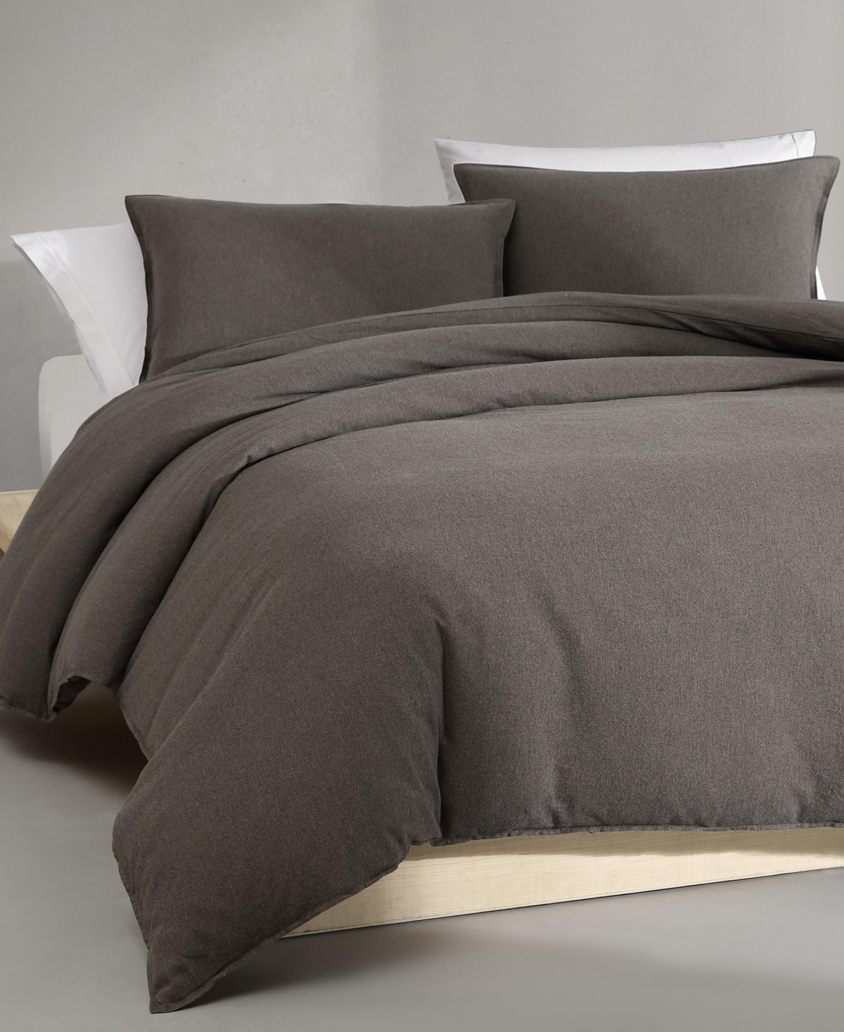 Calvin Klein Melange Flannel 3-pc. Duvet Cover Set, King In Chocolate