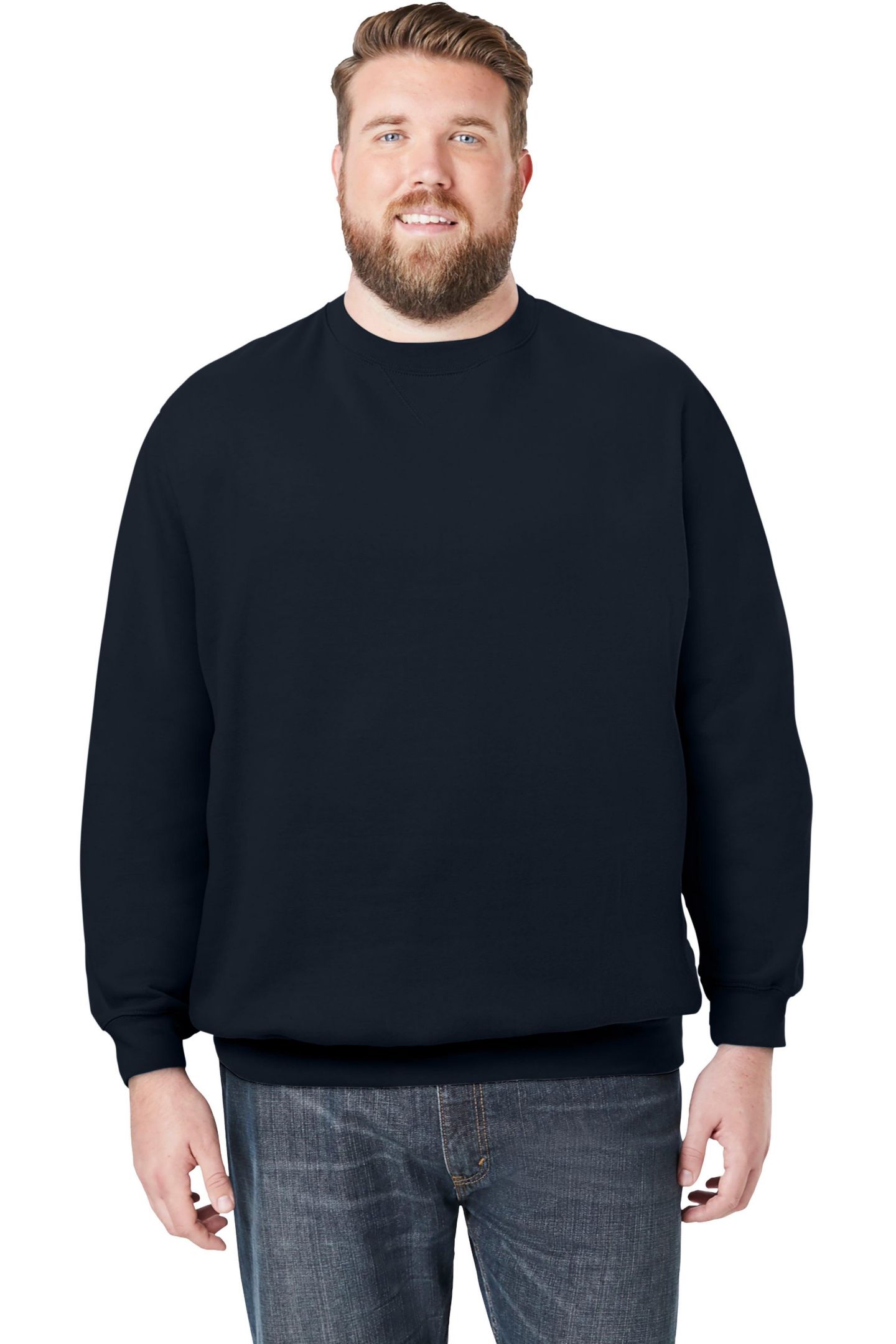 Мужской свитшот KingSize Fleece Crewneck, цвет: Чёрный — фото 1